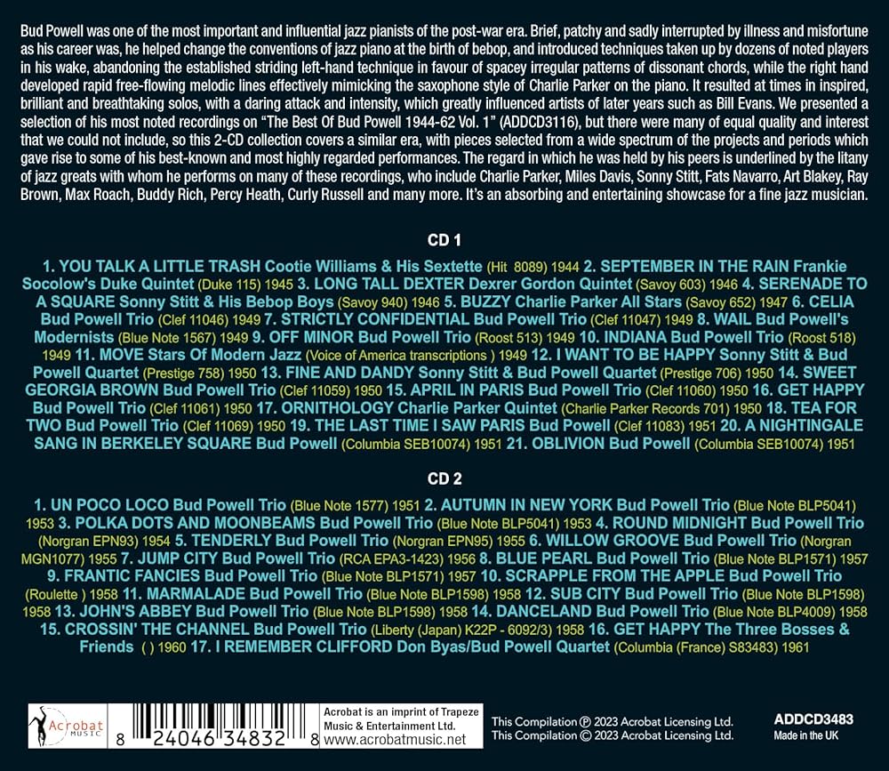 Amazon.co.jp: The Best Of Bud Powell 1944-62 Vol. 2